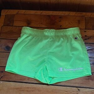 Champion Kids Neon Green Athletic Mesh Shorts Large